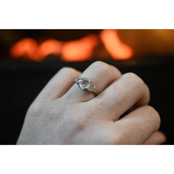 Raw Diamond Engagement Ring, Timeless Wedding Band, Classic Diamond Ring - Picture 8 of 10